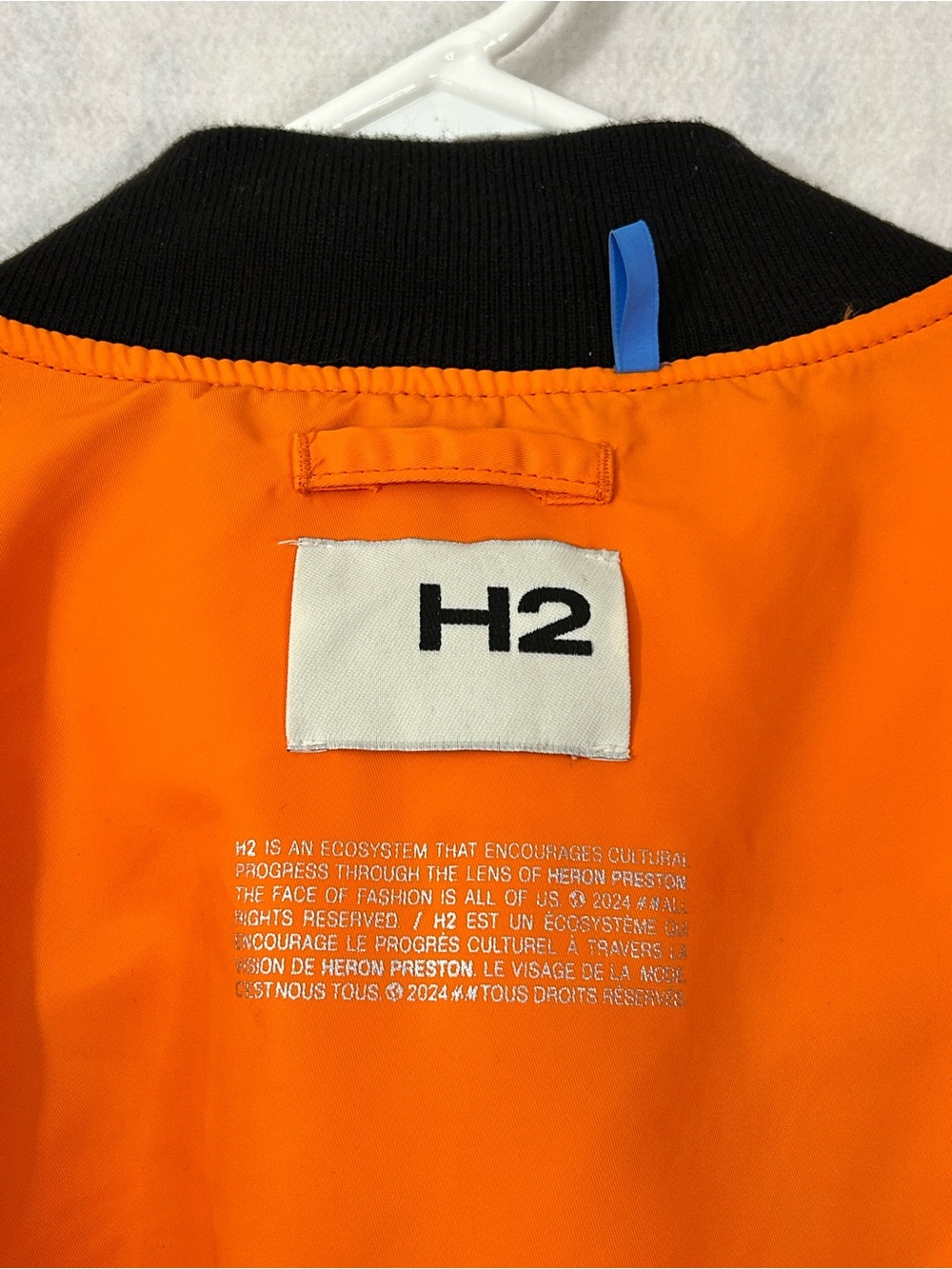 H&M Heron Preston H2 Black Orange Reversible Bomber Jacket Unisex Size Large NWT - Picture 10 of 16